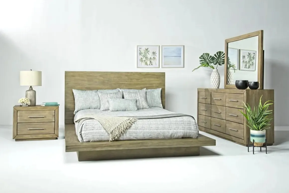 Melbourne Panel Bed, Dresser, Mirror & Nightstand In Brown Mel, Full