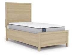 Merrifield Panel Bed, Dresser, Mirror & Nightstand In Pecan Sandy, Twin