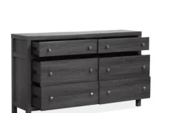 Merrifield Panel Bed, Dresser, Mirror & Nightstand In Pecan Sandy, Twin