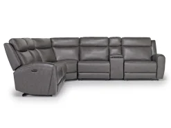 Mia 6 Piece 2 Power Sectional In Gray