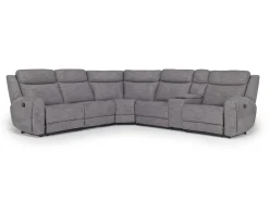 Mia 6 Piece Reclining Sectional W/ Armless Recliner In Gray
