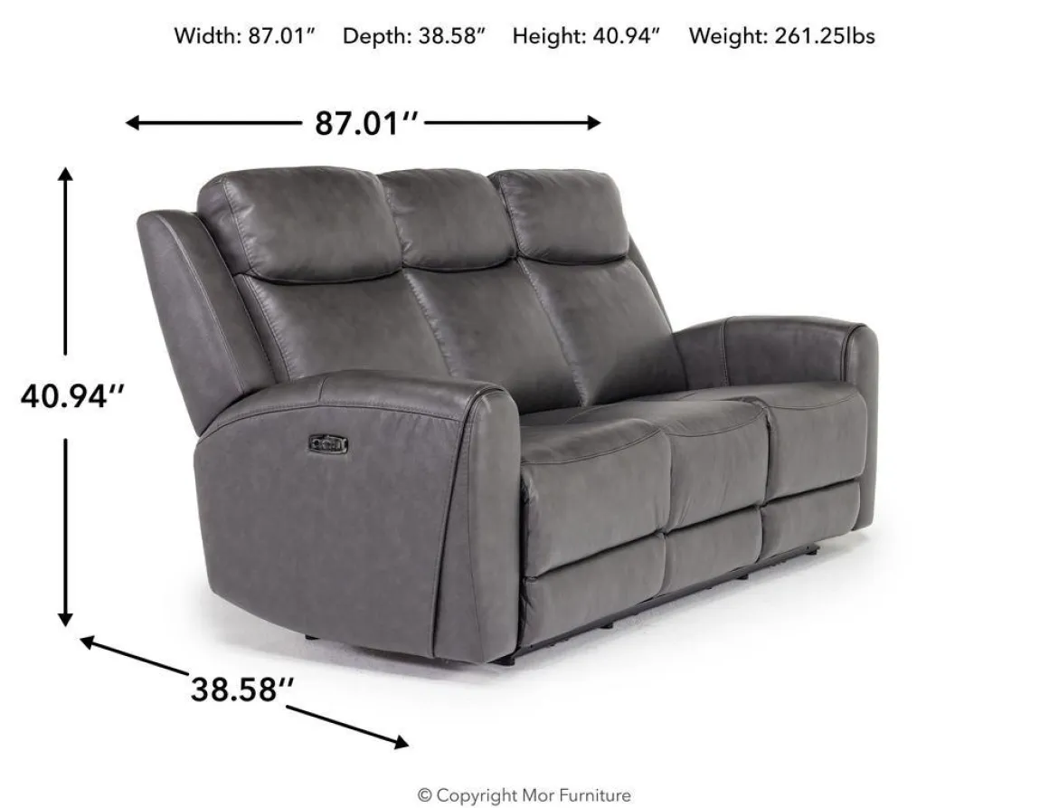 Mia 2 Power Sofa In Gray
