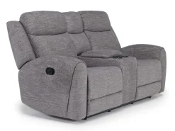 Mia Reclining Console Loveseat In Gray