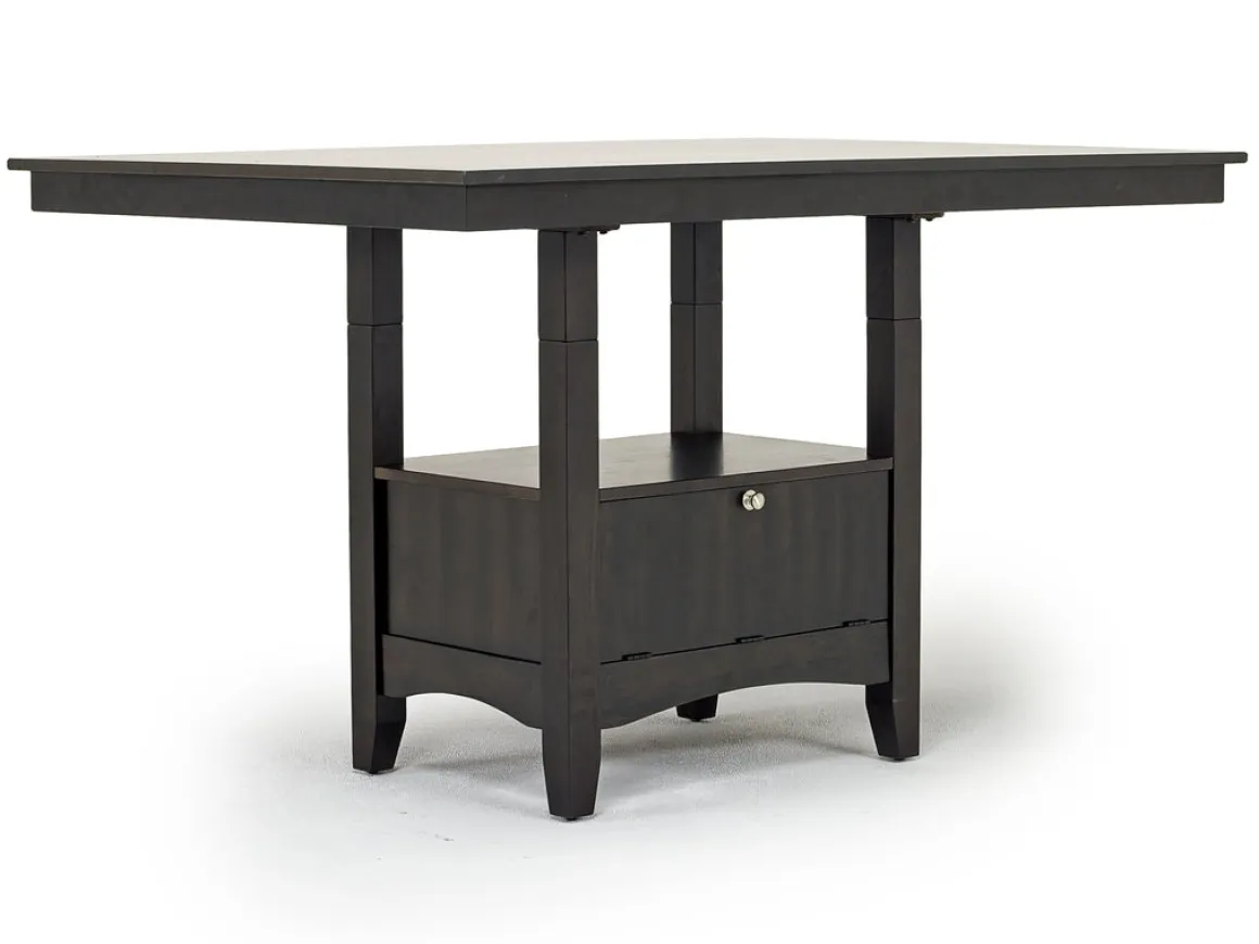 Miami Adjustable Dining Table, 4 Stools & Bench In Gray
