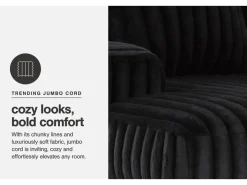 Midnight Madness Ottoman In Onyx