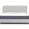 Modern Upholstered Panel Bed In Sand, Twin