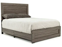Naialyn Panel Bed, Dresser, Mirror & Nightstand In Gray, Full