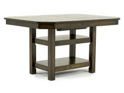 New Haven Counter Height Adjustable Extendable Dining Table & 6 Stools In Brown
