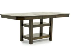 New Haven Counter Height Adjustable Extendable Dining Table & 6 Stools In Brown