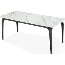 Nicoya Dining Table & 4 Chairs In Black Sintered Stone
