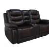 Nikko Reclining Console Loveseat In Brown