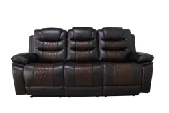 Nikko Reclining Sofa & Console Loveseat In Brown