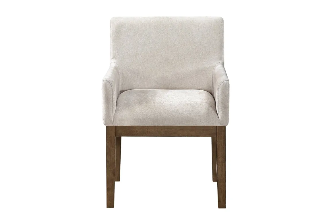 Oaklyn Dining Table, 6 Chairs & 2 Arm Chairs In Brown