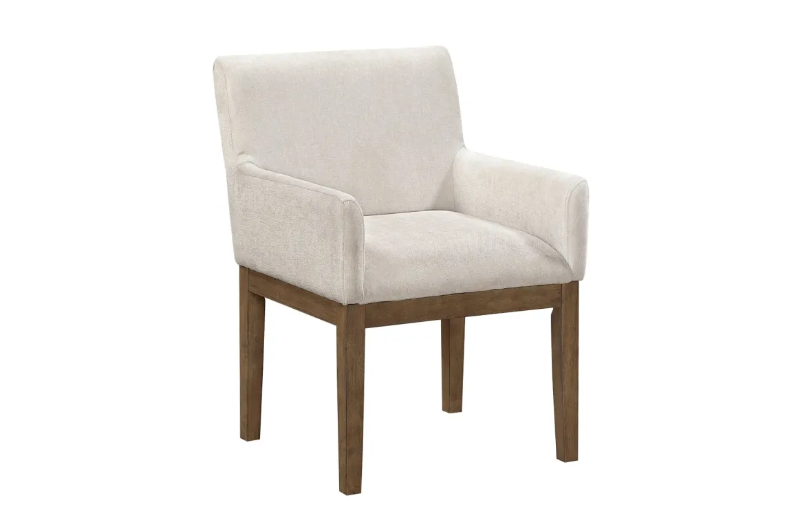 Oaklyn Dining Table, 6 Chairs & 2 Arm Chairs In Brown