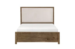 Oaklyn Upholstered Panel Bed, Dresser, Mirror & Nightstand In Brown, Queen
