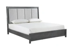 Odessa Panel Bed, Dresser, Mirror & Nightstand In Charcoal, Queen