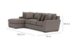 Oracle Xl Sofa Chaise In Envy Ebony, Left Facing, Down