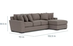 Oracle Xl Sofa Chaise In Envy Ebony, Left Facing, Down