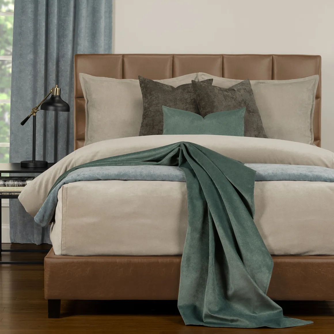 Padma Duvet Set In Harbor Gray, 5 Piece, Queen