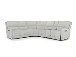 Palencia 6 Piece 3 Power Sectional In Trento Dove