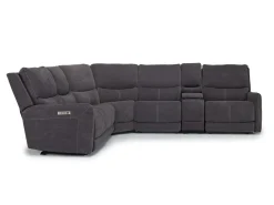 Palencia 6 Piece 3 Power Sectional W/ 3 Power Armless Recliner In Trento Dove