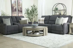 Palencia 3 Power Console Loveseat In Trento Charcoal