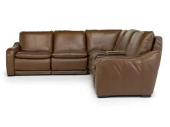Paradise 6 Piece 2 Power Sectional In Chestnut Leather
