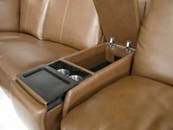 Paradise 7 Piece 2 Power Sectional W/ 2 Power Armless Recliner In Chestnut Leather