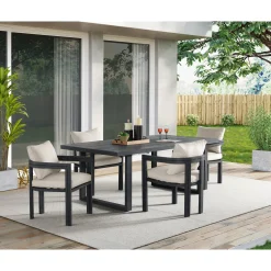 Playa Outdoor Side Chair In Dark Gray, Set Of 2