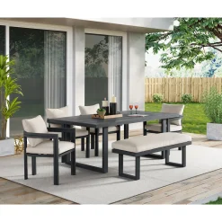 Playa Outdoor Side Chair In Dark Gray, Set Of 2