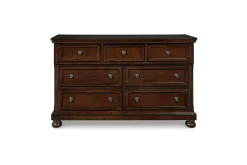 Porter Storage Bed, Dresser, Mirror, Nightstand In Rustic Brown, Queen