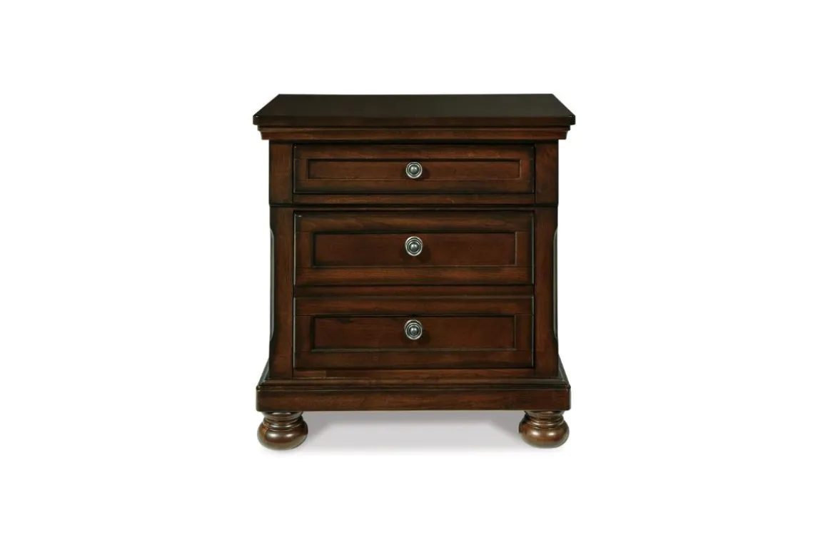 Porter Storage Bed, Dresser, Mirror, Nightstand In Rustic Brown, Queen