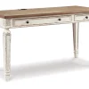 Realyn Office Desk W/ Usb Charging In White/Brown