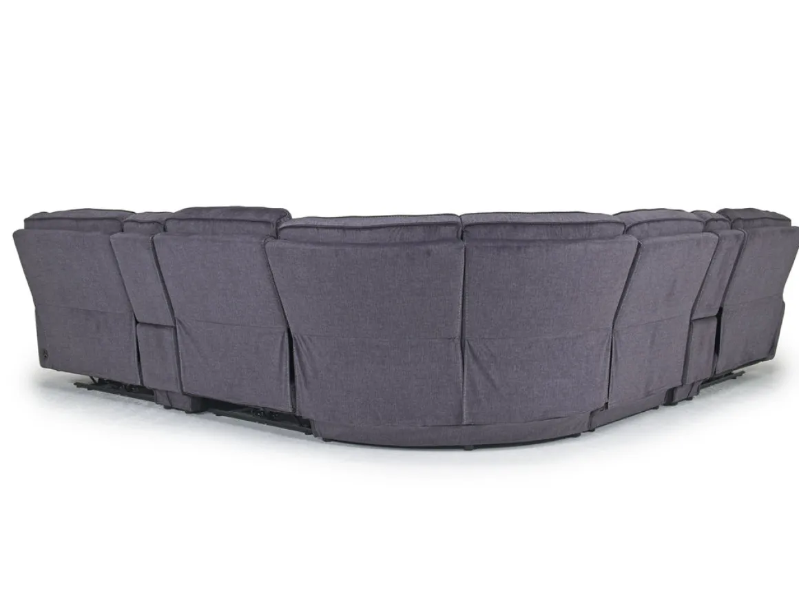 Retreat 7 Piece Power Sectional In Cognac Leather