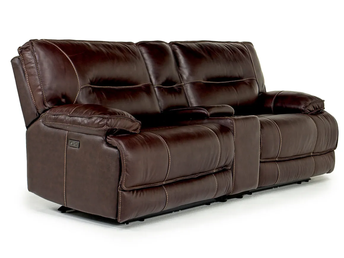 Retreat Power Console Loveseat In Charcoal