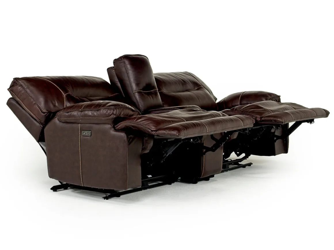 Retreat Power Console Loveseat In Charcoal