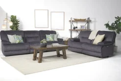 Retreat Power Sofa & Loveseat In Cognac Leather