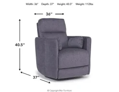 Retreat Swivel Gliding Recliner In Brown Leather