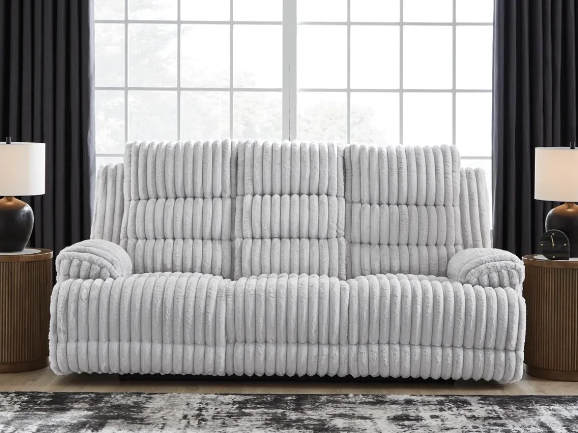 Rhine Falls Power Sofa In Alloy