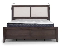 Riley Bookcase Bed, Dresser, Mirror & Nightstand In Carbonite, Ca King