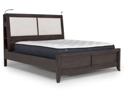 Riley Bookcase Bed, Dresser, Mirror & Nightstand In Carbonite, Ca King
