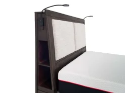 Riley Bookcase Bed, Dresser, Mirror & Nightstand In Carbonite, Ca King