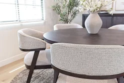 Riley Round Dining Table & 4 Chairs In Carbonite