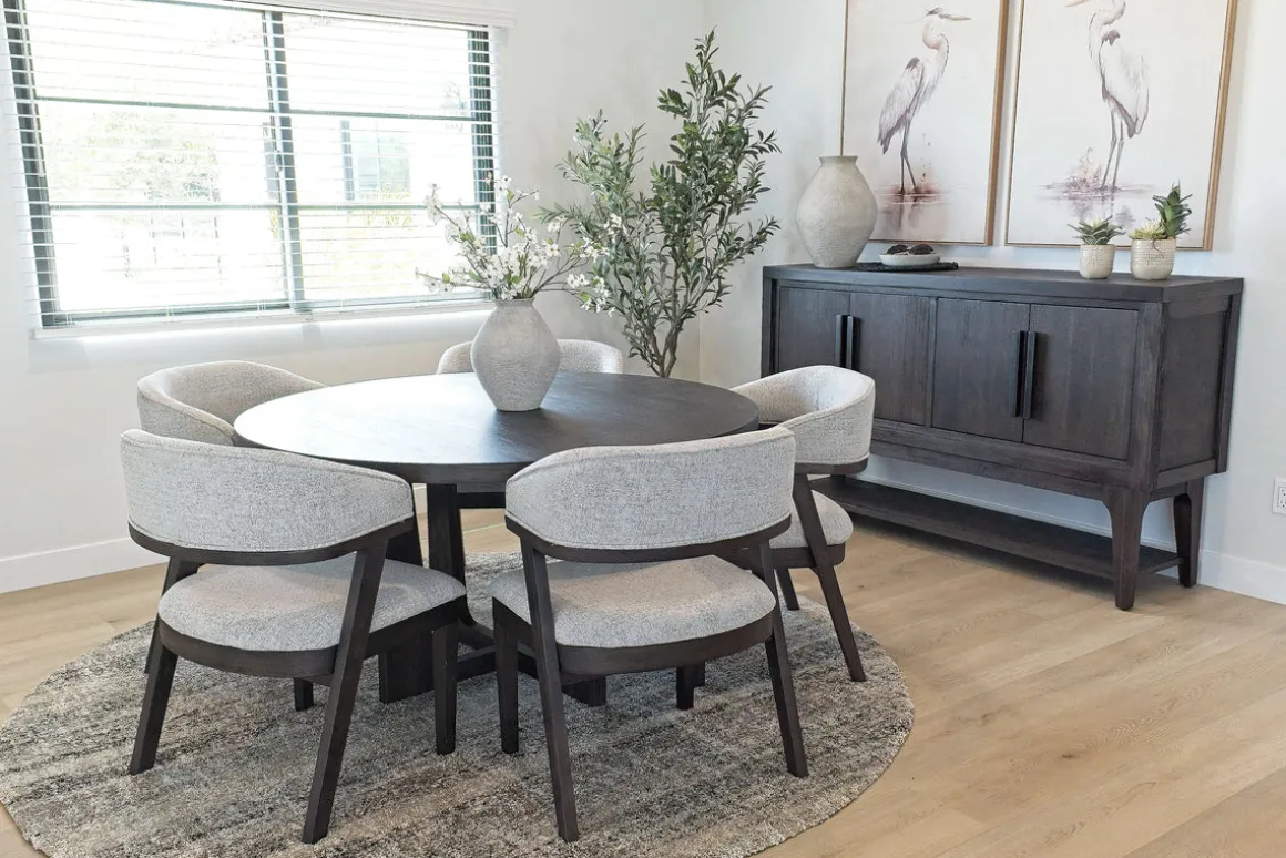 Riley Upholstered Arm Chair In Carbonite