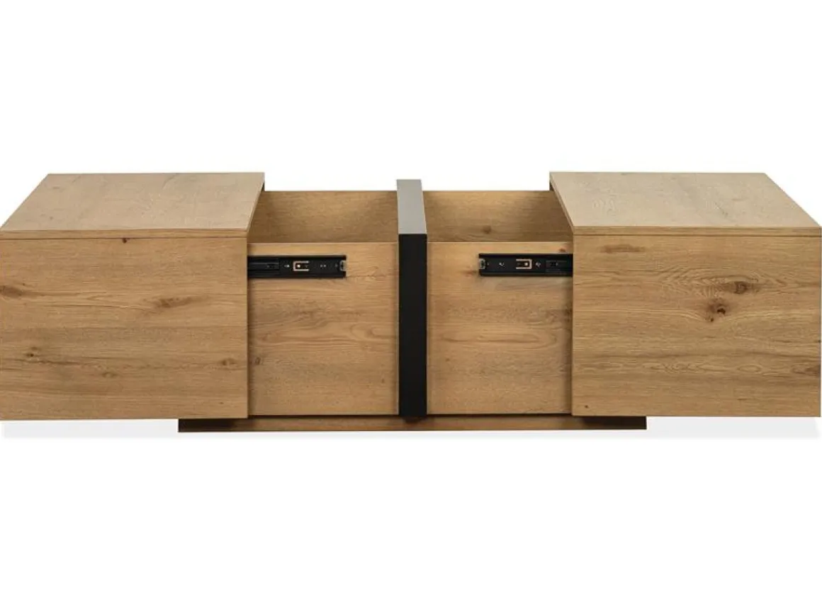 Sawyer Square Coffee Table In Rustic Caramel