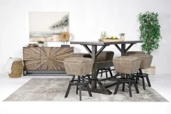 Sequoia Bar Height Dining Table & 6 Stools In Espresso
