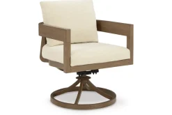 Serene Bay Outdoor Dining Table & 6 Arm Chairs In Dark Brown