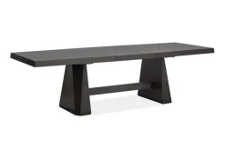 Shelby Pedestal Dining Table, 4 Side Chairs & Bench In Dark Brown