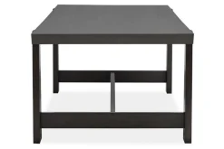 Shelby Trestle Dining Table & 6 Wood Back Chairs In Coffee Bean