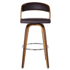 Shelly Swivel Barstool In Black & Gray